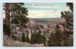 View of City From Palisades Park Hill Spokane Washington WA 1916 DB Postcard Q7