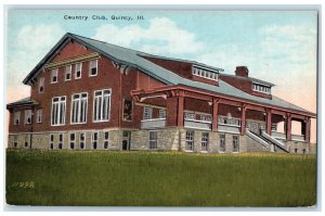 c1940 Country Club Exterior Building Quincy Illinois IL Vintage Antique Postcard