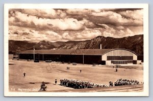 K5/ Farragut Idaho RPPC Postcard c1940s Camp Ward Regiment Drill 494