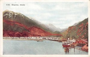 SKAGWAY Alaska Pier Yukon River ca 1920s Vintage Postcard