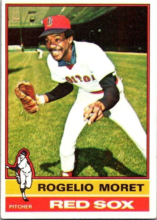 1976 Topps Baseball Card Rogelio Moret Boston Red Sox sk13076