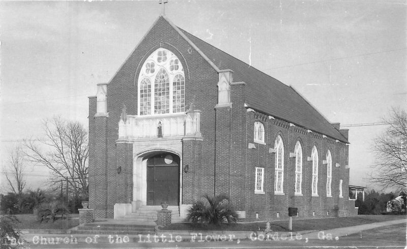 Georgia Gordole 1940s RPPC Photo Postcard Church of Little Flower 22-7668