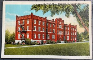 Vintage Postcard 1934 Livingstone College, Goler Hall, Salisbury, North Carolina