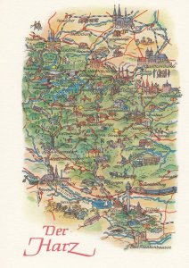 Der Harz Halberstadt Nordhausen German Germany Transport Karte Map Postcard