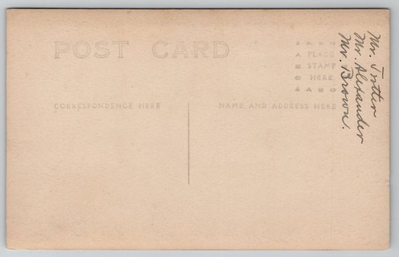 RPPC Three Men In Suits Businessmen Trotten Alexander & Brown Photo Postcard I39