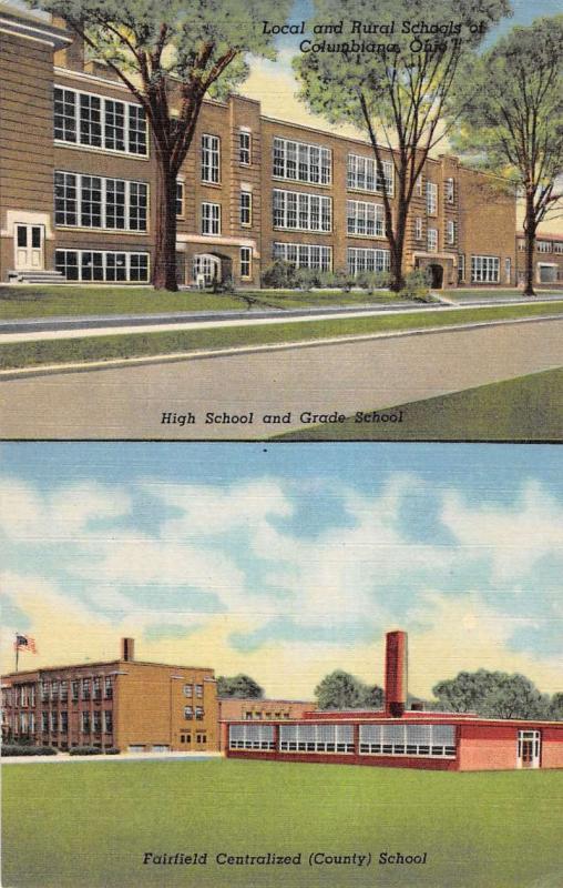 Columbiana Ohio Local And Rural Schools Multiview Antique Postcard K21425