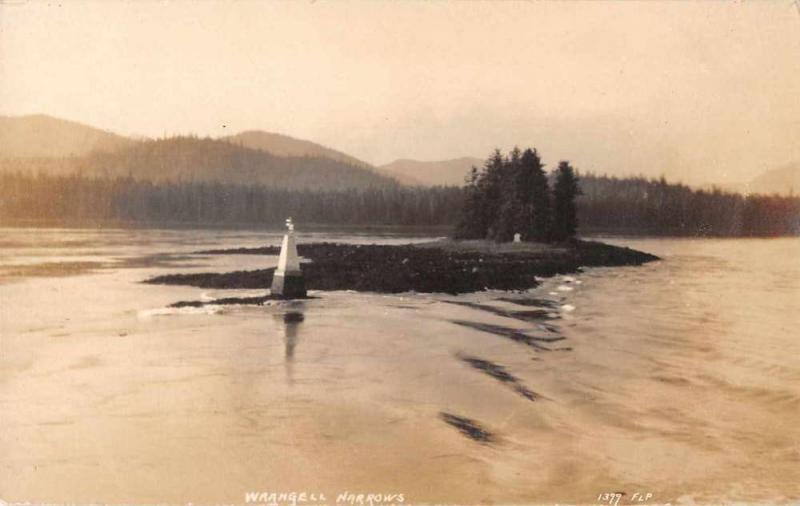 Wrangell Narrows Alaska Scenic View Real Photo Antique Postcard J64104