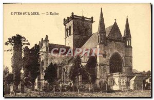 Old Postcard Dives sur Mer l & # 39Eglise