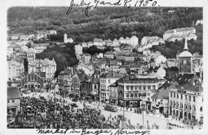 Bergen Norway Market Scene Real Photo Antique Postcard J46642