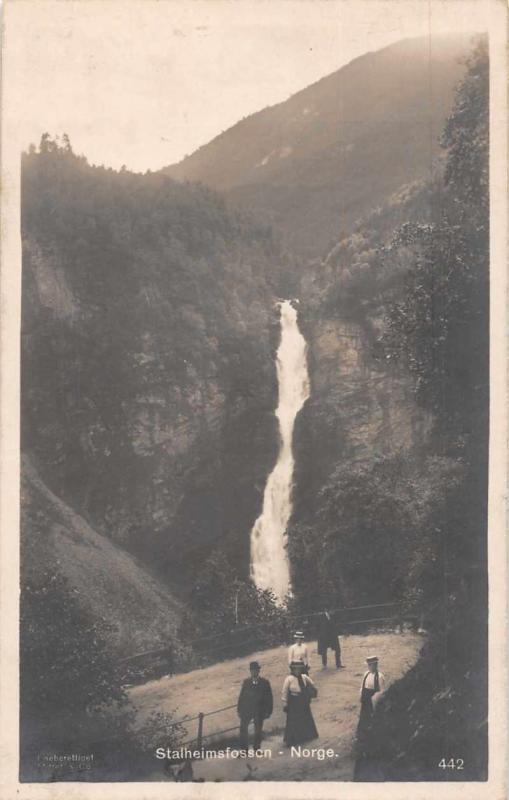 Stalheim Norway birds eye view Salheim Waterfall real photo pc Z17875