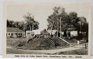 Musselmans Lake Ontario Canada Camp Site  Cedar Beach Park RPPC #2 Postcard D15