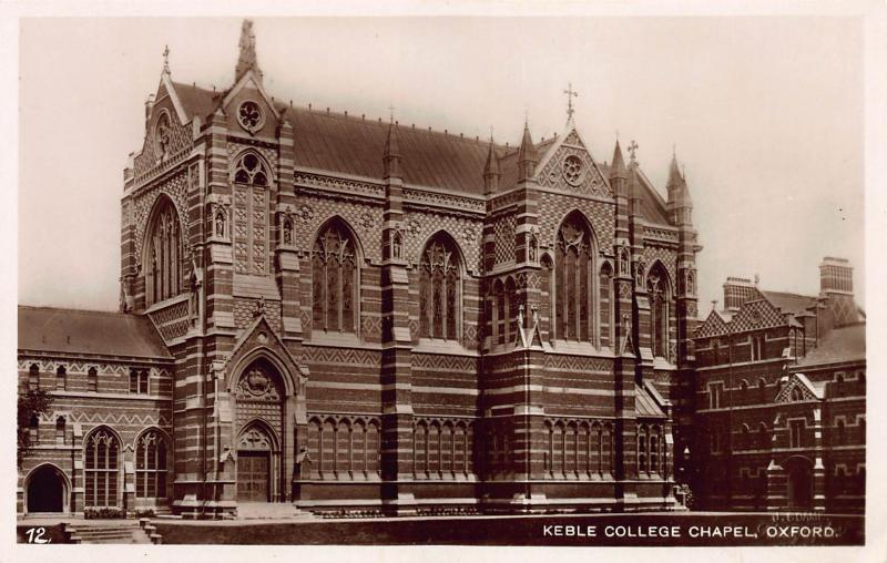 Keble College Chapel, Oxford, England, Early Real Photo Postcard, Unused