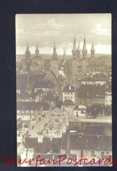 RPPC WURZBURG GERMANY BLICK AUF DIS ALTSTADT VINTAGE OLD POSTCARD