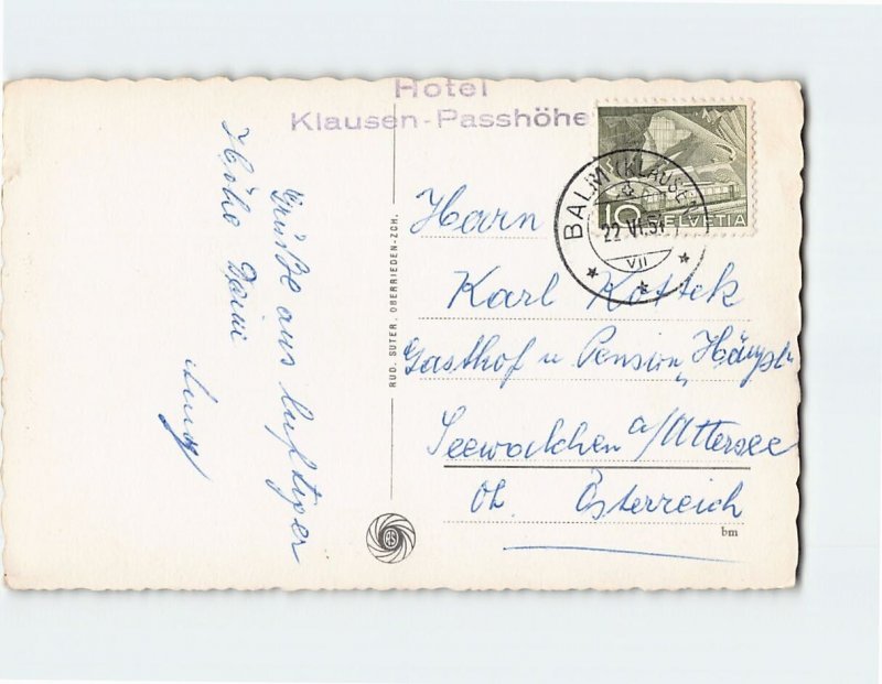 Postcard Hotel Klausen, Passhöhe mit Claridenstock, Klausen, Italy