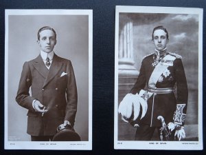 Royalty 2 x Portrait H.M. Alfonso XIII The King of Spain c1906 RP Postcard