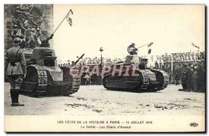 Old Postcard Army Tank celebrations of victory July 14, 1919 The parade of ta...