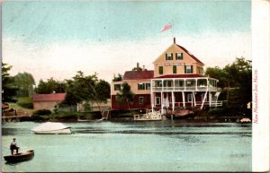 Postcard Waterfront View of New Meadows Inn, Maine