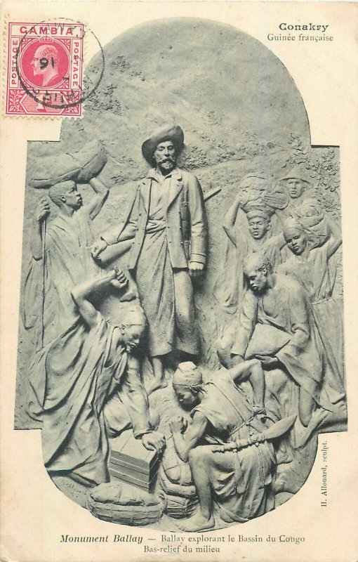 Guinea Postcard Conakry Henri Allouard Monument Ballay Bas-relief du milieu