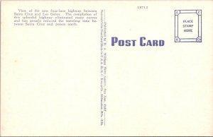 CA, California NEW SAN JOSE-SANTA CRUZ HIGHWAY Los Gatos ca1940's Linen Postcard