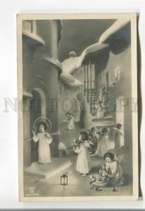 485199 MULTIPLE BABIES Christmas angels Vintage postcard PHOTO Collage