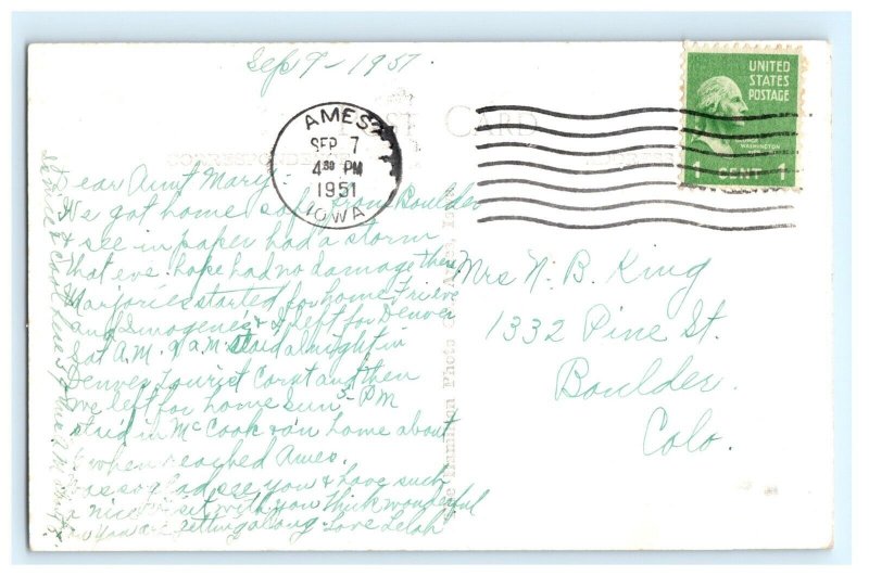 Campanile Iowa State College Ames IA Real Photo RPPC Postcard (EZ2)