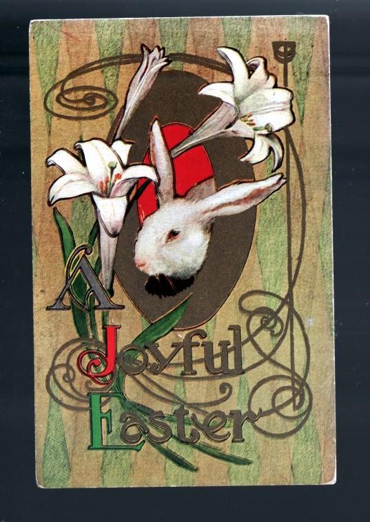 1913 Easter Bunny Picture Postcard!