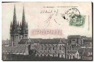 Old Postcard Quimper Vue Generale de la Cathedrale