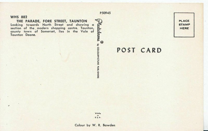 Somerset Postcard - The Parade - Fore Street - Taunton    U4335