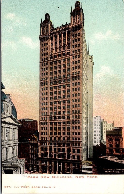 Vtg New York City NY Park Row Building pre-1908 Old Antique View Postcard 