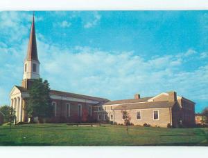 Unused 1950's CHURCH SCENE Morganton North Carolina NC p3786@