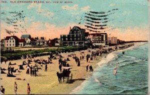 1910 View of the beach Old Orchard Beach Maine Postcard