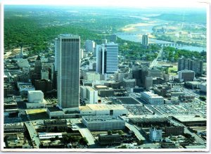 VINTAGE POSTCARD CONTINENTAL SIZE EARLY 1980s AERIAL VIEW OF TULSA OKLAHOMA