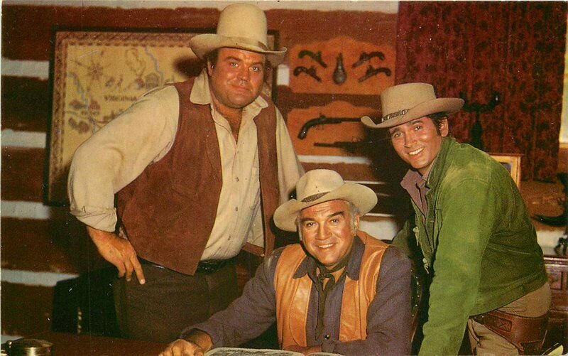 Bonanza TV Fame Cast Ponderosa Ranch 1960s Postcard Crocker 7365