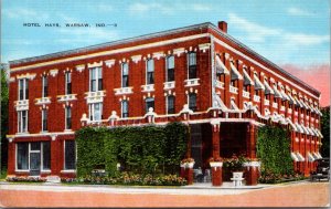 Linen Postcard Hotel Hays in Warsaw, Indiana