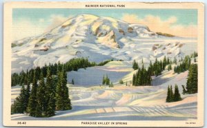 Postcard - Paradise Valley In Spring, Rainier National Park - Washington