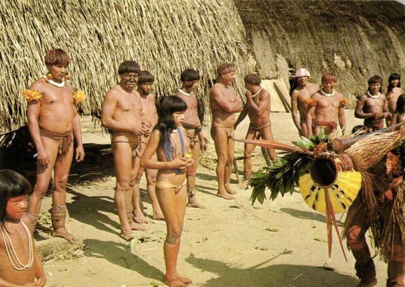 brazil, Xingu Native Indians, Kamaiurá Dance of the Death (1980s) Postcard 