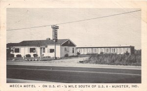 J64/ Munster Indiana Postcard c1950s Mecca Motel US 41 Roadside  32