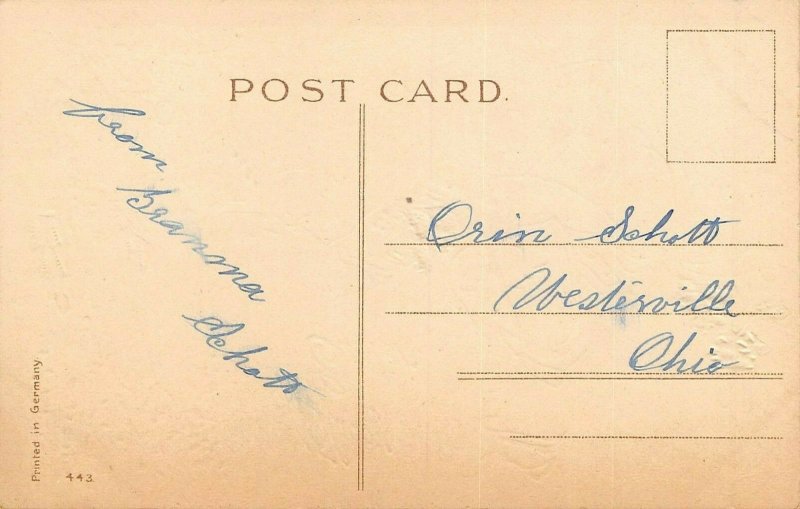 LP29 Easter Postcard Rooster Hunting Chicks Gel finish