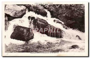 Old Postcard Fontaine de Vaucluse Cascade near the birth of the source