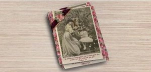 Postcard Set of 6, Bible Verse, Joshua 1:9 French Lady and Daughter in Garden