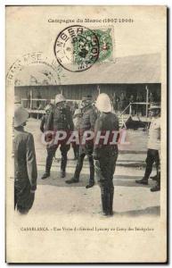 Old Postcard Casablanca da General Lyautey A Visit to Camp Senegalese Morocco...