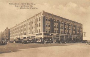 WILLIAM PITT HOTEL Chatham, Ontario, Canada King at 6th c1910s Vintage Postcard