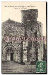 Old Postcard Notre Dame de Beauchene (Deux Sevres) Facade of the Chapel