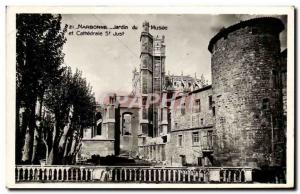 Old Postcard Narbonne garden museum and cathedral st just