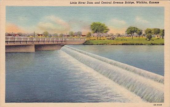 Kansas Wichita Little River Dam And Central Avenue Bridge