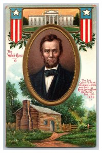 Abraham Lincoln Homestead Cabin Rock Spring Farm KY Embossed DB Postcard U15