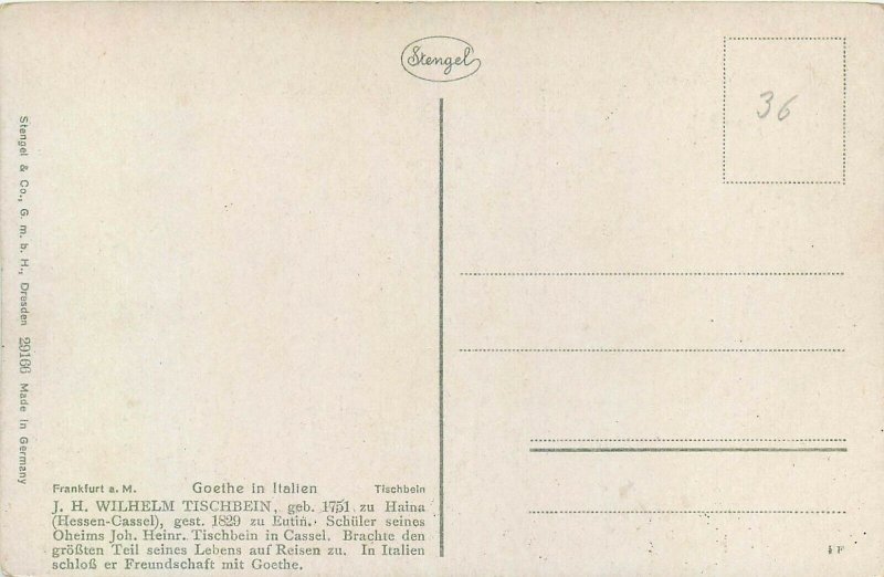 J.H. Wilhelm Tischbein - Goethe in Italy Stengel art postcard