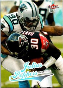 2004 Fleer Football Card Julius Peppers Carolina Panthers sk9297