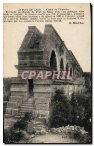 Old Postcard The Pont du Gard Aqueduct Entree