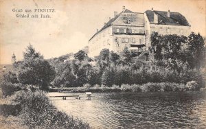 Pirnitz Czechoslovakia Schloss mit Park Gruss aus Vintage Postcard AA68949